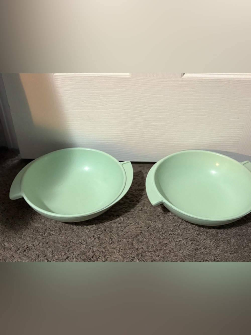 Bonton Pale Mint Melmac 2 winged Round Serving Bowls